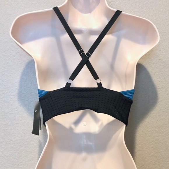 Nike 6:1 Shine Striped Midkini Top & Hipster Bottoms Green Abyss Size XS - Picture 10 of 11